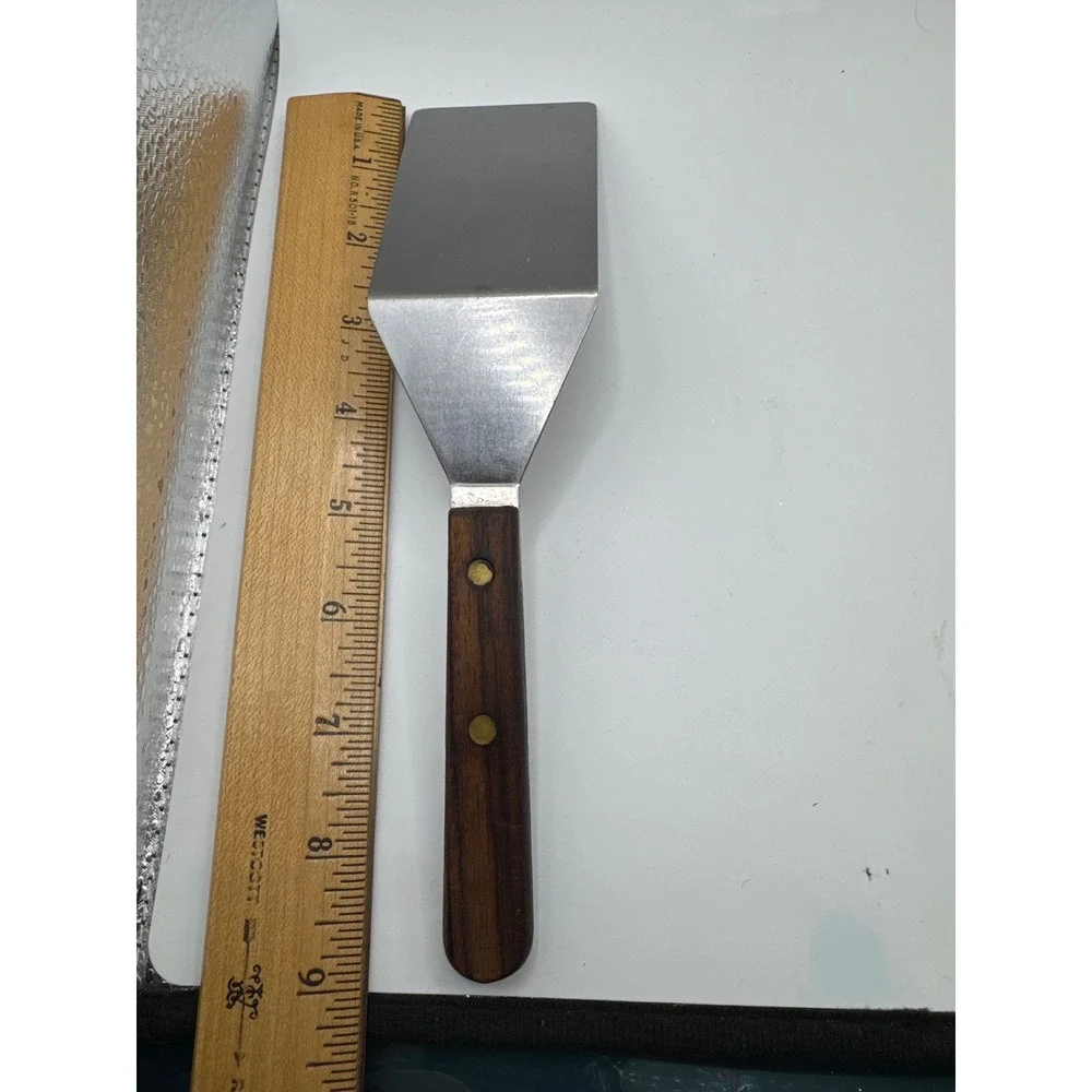 Vintage Nevco Stainless Steel Spatula Wood Handle Japan Offset Kitchen Turner